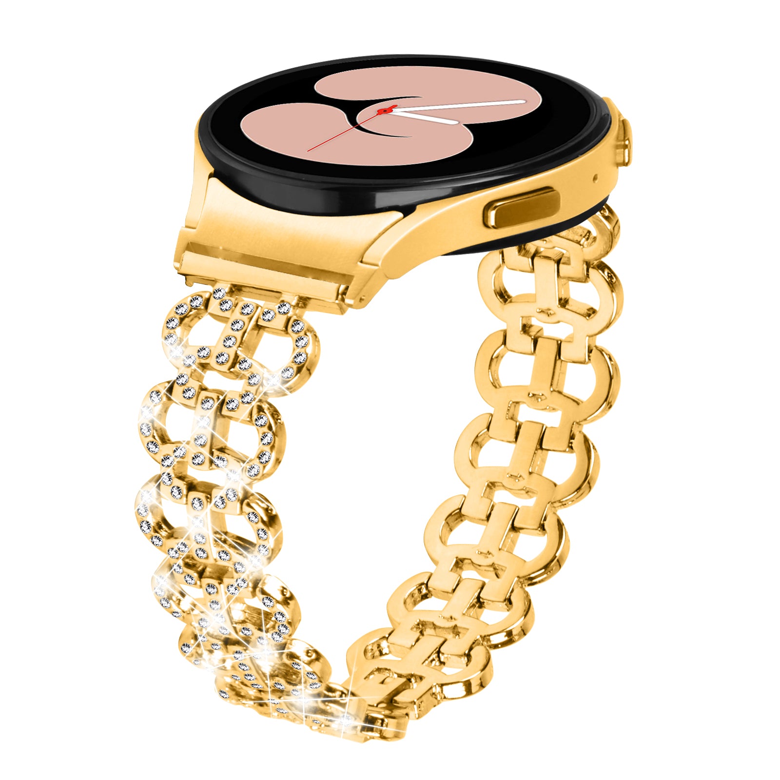 For Samsung Galaxy Watch4 40 44mm Watch4 Classic 42 46mm Watch 5 40 44mm Metal Watch Strap Rhinestone Watchband with Connector For Samsung Galaxy Watch4 40 44mm Watch4 Classic 42 46mm Watch 5 40 44mm Metal Watch Strap Rhinestone Watchband with Connector